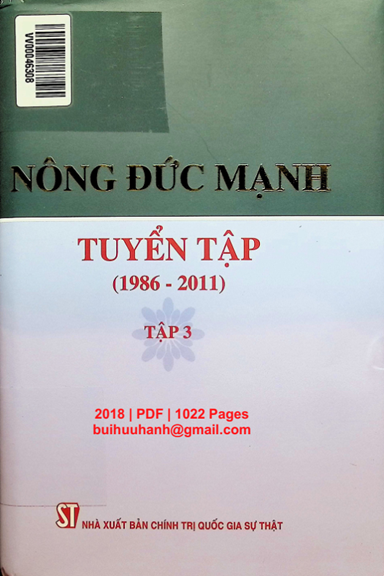 Nông Đức Mạnh Tuyển Tập 1986-2011 Tập 3 (NXB Chính Trị 2018) - Hà Đăng, 1022 Trang