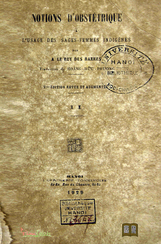 Notions D'Obstétrique (NXB Hà Nội 1929) - Hoàng Hữu Phương, 314 Trang