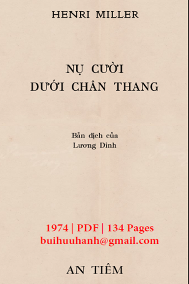 Nụ Cười Dưới Chân Thang (NXB An Tiêm 1974) - Henry Miller, 134 Trang