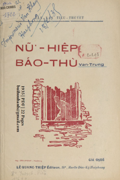 Nữ Hiệp Báo Thù (NXB Vân Khanh 1935) - Vân Trung, 22 Trang