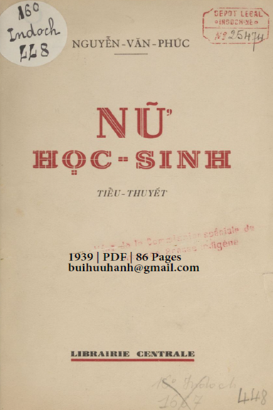 Nữ Học Sinh (NXB Trung Bắc Tân Văn 1939) - Nguyễn Văn Phúc, 86 Trang