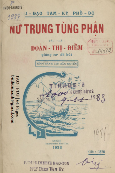 Nữ Trung Tùng Phận (NXB Bảo Tồn 1933) - Đoàn Thị Điểm, 64 Trang