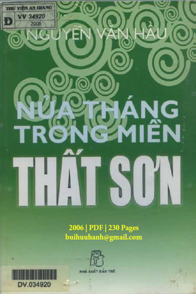 Nửa Tháng Trong Miền Thất Sơn (NXB Trẻ 2006) - Nguyễn Văn Hầu, 230 Trang