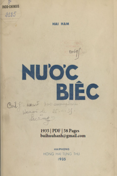 Nước Biếc (NXB Hồng Hải 1935) - Hải Hàm, 58 Trang