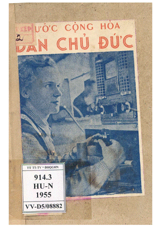 Nước Cộng Hòa Dân Chủ Đức (NXB Sự Thật 1955) - Hữu Ngọc, 40 Trang