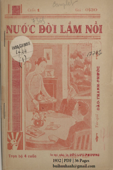 Nước Đời Lắm Nổi Cuốn 1-4 (NXB Đức Lưu Phương 1932) - Đào Thanh Phước, 144 Trang