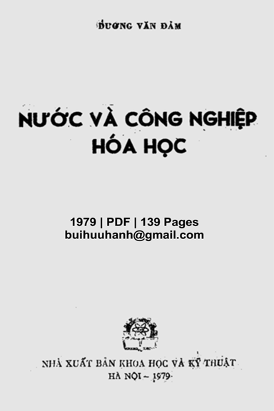 Nước Và Công Nghiệp Hóa Học (NXB Khoa Học Kỹ Thuật 1979) - Dương Văn Đảm, 139 Trang