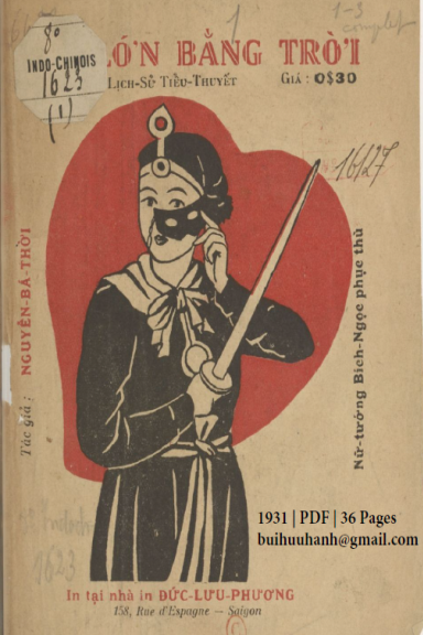 Oán Lớn Bằng Trời Cuốn 1 (NXB Đức Lưu Phương 1931) - Nguyễn Bá Thời, 36 Trang