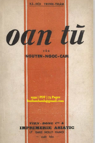 Oan Tù (NXB Á Châu 1939) - Nguyễn Ngọc Cầm, 73 Trang
