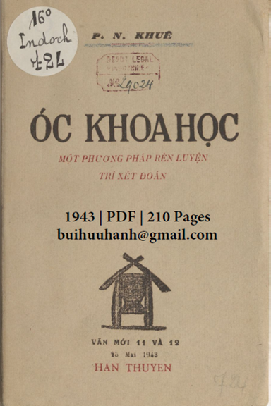 Óc Khoa Học (NXB Hàn Thuyên 1943) - Phạm Ngọc Khuê, 210 Trang