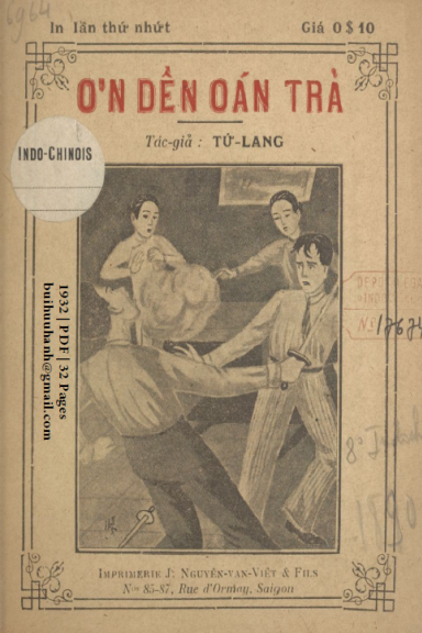 Ơn Đền Oán Trả (NXB Nguyễn Văn Viết 1932) - Tứ Lang, 32 Trang