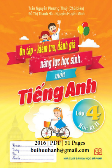 Ôn Tập-Kiểm Tra, Đánh Giá Năng Lực Học Sinh Môn Tiếng Anh Lớp 4-Học Kì II - Trần Nguyễn Phương Thùy