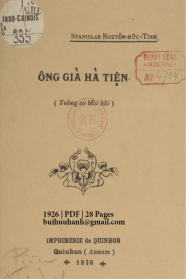 Ông Già Hà Tiện (NXB Qui Nhơn 1926) - Nguyễn Hữu Tình, 28 Trang