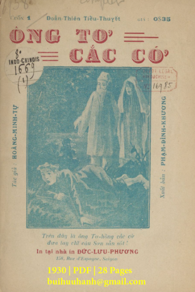 Ông Tơ Cắc Cớ Cuốn 1 (NXB Đức Lưu Phương 1930) - Hoàng Minh Tự, 28 Trang