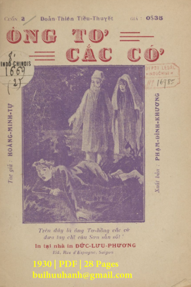 Ông Tơ Cắc Cớ Cuốn 2 (NXB Đức Lưu Phương 1930) - Hoàng Minh Tự, 28 Trang