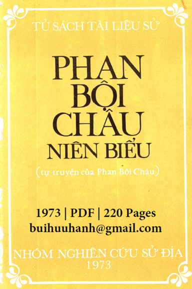 Phan Bội Châu Niên Biểu (NXB Sài Gòn 1973) - Phạm Trọng Điềm, 220 Trang