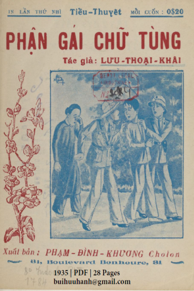 Phận Gái Chữ Tùng (NXB Bảo Tồn 1935) - Lưu Thoại Khải, 28 Trang