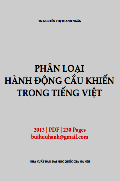Phân Loại Hành Động Cầu Khiến Trong Tiếng Việt (NXB Đại Học Quốc Gia 2013) - Nguyễn Thị Thanh Ngân