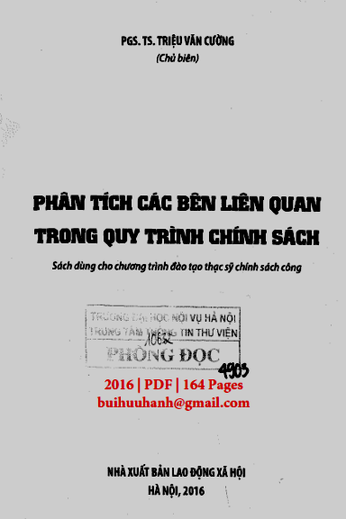 Phân Tích Các Bên Liên Quan Trong Quy Trình Chính Sách (NXB Lao Động Xã Hội 2016) - Triệu Văn Cường
