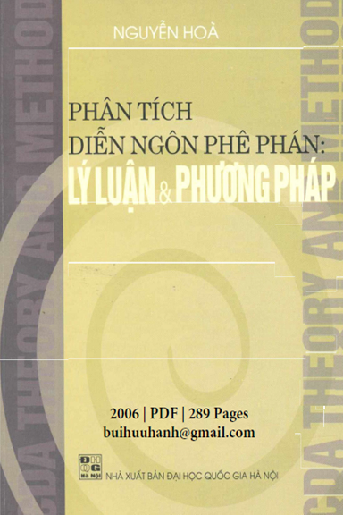 Phân Tích Diễn Ngôn Phê Phán Lý Luận Và Phương Pháp (NXB Đại Học Quốc Gia 2006) - Nguyễn Hòa