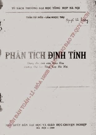 Phân Tích Định Tính (NXB Đại Học Và Giáo Dục 1990) - Trần Tứ Hiếu, 172 Trang