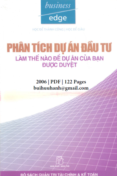 Phân Tích Dự Án Đầu Tư (NXB Trẻ 2006) - Raymond Taylor, 122 Trang