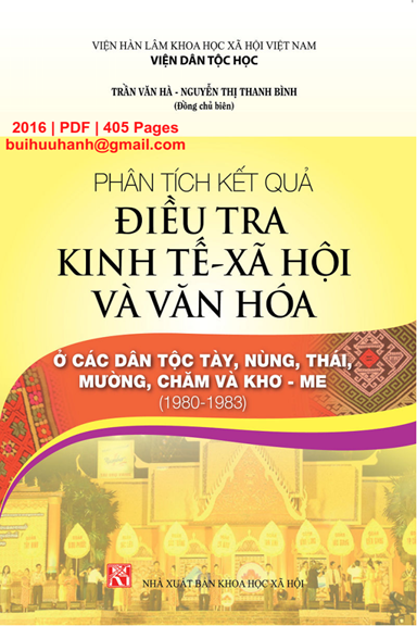 Phân Tích Kết Quả Điều Tra Kinh Tế-Xã Hội Và Văn Hóa Ở Các Dân Tộc Tày, Nùng, Thái, Mường, Chăm