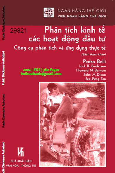 Phân Tích Kinh Tế Các Hoạt Động Đầu Tư (NXB Văn Hóa Thông Tin 2002) - Pedro Belli, 380 Trang
