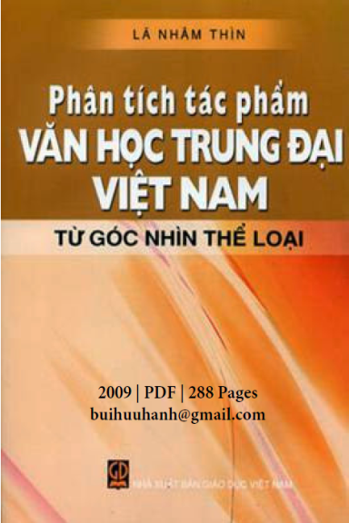 Phân Tích Tác Phẩm Văn Học Trung Đại Việt Nam Từ Góc Nhìn Thể Loại - Lã Nhâm Thìn, 286 Trang