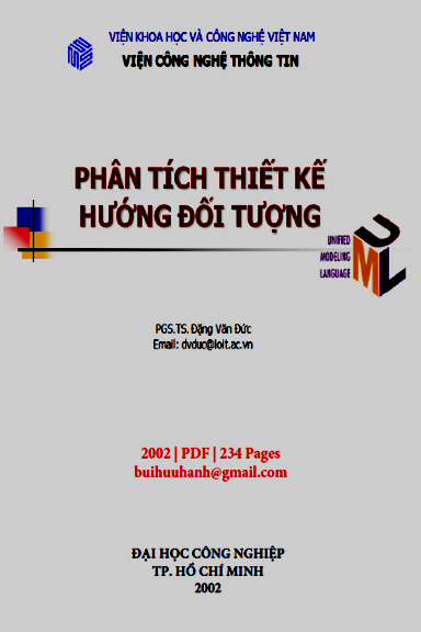 Phân Tích Thiết Kế Hướng Đối Tượng (NXB Đại Học Công Nghiệp 2002) - Đặng Văn Đức, 234 Trang