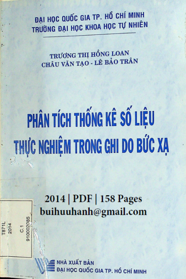 Phân Tích Thống Kê Số Liệu Thực Nghiệm Trong Ghi Đo Bức Xạ (NXB Đại Học Quốc Gia 2014) - Lê Bảo Trân