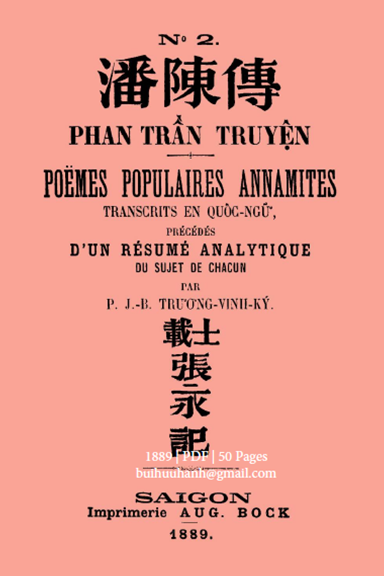 Phan Trần Truyện (NXB Sài Gòn 1889) - Trương Vĩnh Ký, 50 Trang