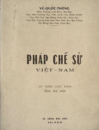 Pháp Chế Sử Việt Nam (NXB Sài Gòn 1968) - Vũ Quốc Thông, 429 Trang