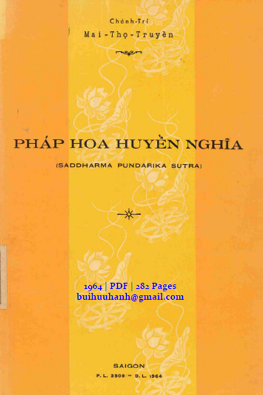 Pháp Hoa Huyền Nghĩa (NXB Sài Gòn 1964) - Mai Thọ Truyền, 282 Trang