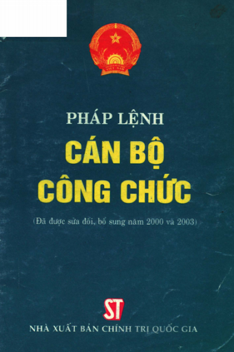 Pháp Lệnh Cán Bộ Công Chức (NXB Chính Trị 2003) - Nhiều Tác Giả, 62 Trang