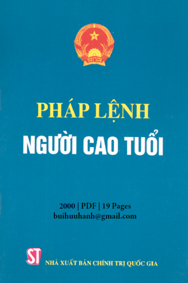 Pháp Lệnh Người Cao Tuổi (NXB Chính Trị 2000) - Trần Đức Lương, 19 Trang