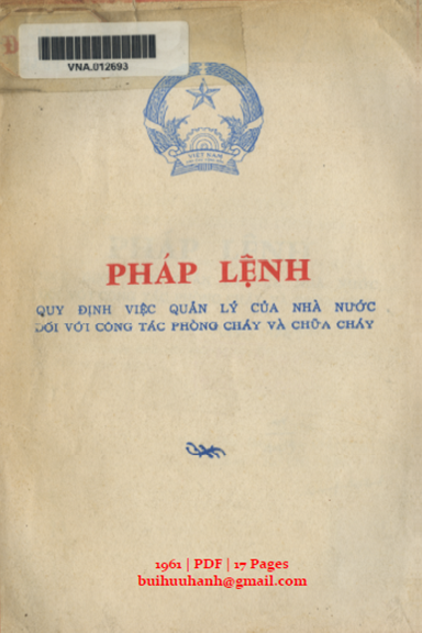 Pháp Lệnh Quy Định Việc Quản Lý Của Nhà Nước Đối Với Công Tác Phòng Cháy Và Chữa Cháy