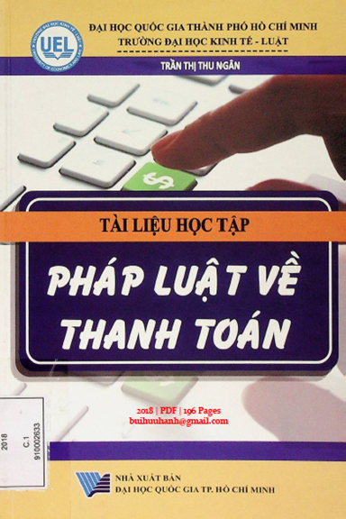 Pháp Luật Về Thanh Toán (NXB Đại Học Quốc Gia 2018) - Trần Thị Thu Ngân, 196 Trang