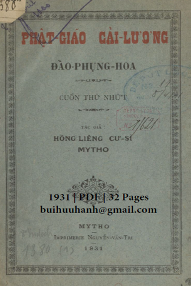 Phật Giáo Cải Lương Đào Phụng Hoa Cuốn 1 (NXB Nguyễn Văn Tri 1931) - Hồng Liêng, 32 Trang
