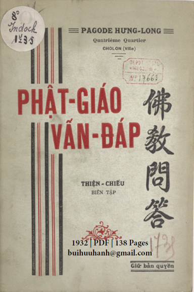 Phật Giáo Vấn Đáp (NXB Hưng Long 1932) - Thiện Chiếu, 138 Trang