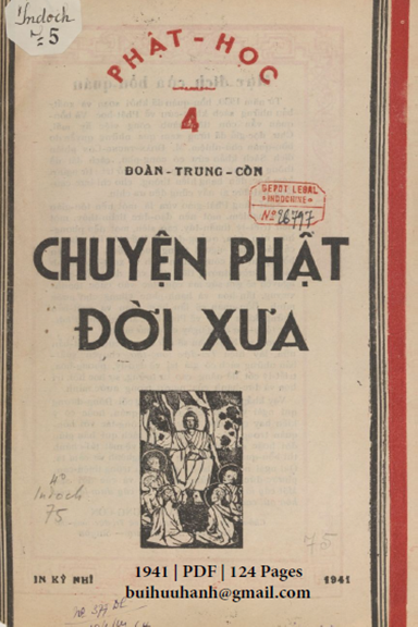 Phật Học 4-Chuyện Phật Đời Xưa (NXB Sài Gòn 1941) - Đoàn Trung Còn, 124 Trang