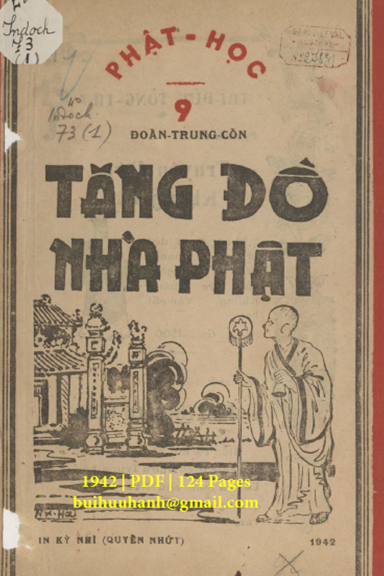 Phật Học 9-Tăng Đồ Nhà Phật Quyển 1 (NXB Sài Gòn 1942) - Đoàn Trung Còn, 124 Trang
