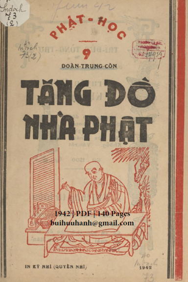 Phật Học 9-Tăng Đồ Nhà Phật Quyển 2 (NXB Sài Gòn 1942) - Đoàn Trung Còn, 140 Trang
