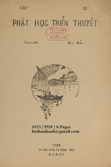 Phật Học Thiển Thuyết Tập 2 (NXB Hòa Ký 1935) - Trí Hải, 8 Trang