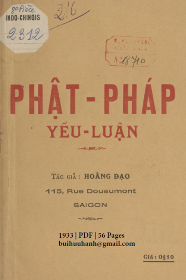 Phật Pháp Yếu Luận (NXB Xưa Nay 1933) - Hoằng Đạo, 56 Trang