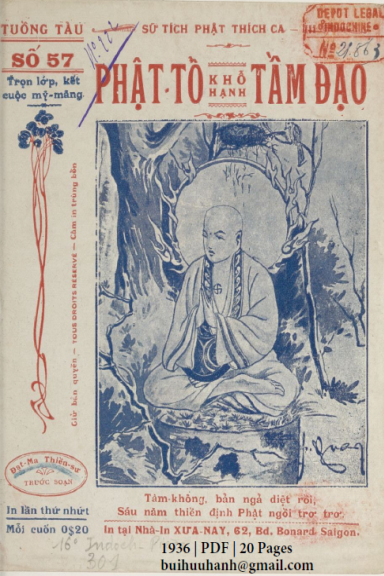 Phật Tổ Khổ Hạnh Tầm Đạo (NXB Xưa Nay 1936) - Đạt Ma, 20 Trang