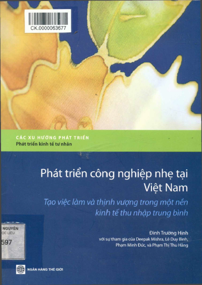 Phát Triển Công Nghiệp Nhẹ Tại Việt Nam (NXB Thế Giới 2013) - Đinh Trường Hinh, 162 Trang