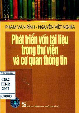 Phát Triển Vốn Tài Liệu Trong Thư Viện Và Cơ Quan Thông Tin - Phạm Văn Rính, 190 Trang