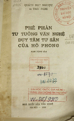 Phê Phán Tư Tưởng Văn Nghệ Duy Tâm Tư Sản Của Hồ Phong - Quách Mạt Nhược, 47 Trang