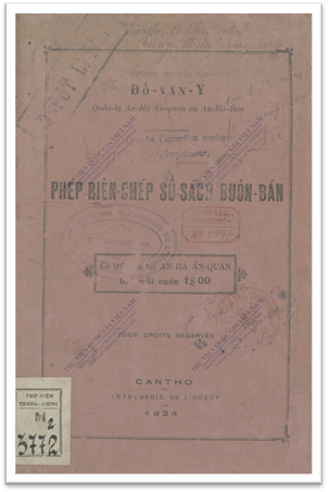 Phép Biên Chép Sổ Sách Buôn Bán (NXB Cần Thơ 1924) - Đỗ Văn Y, 85 Trang